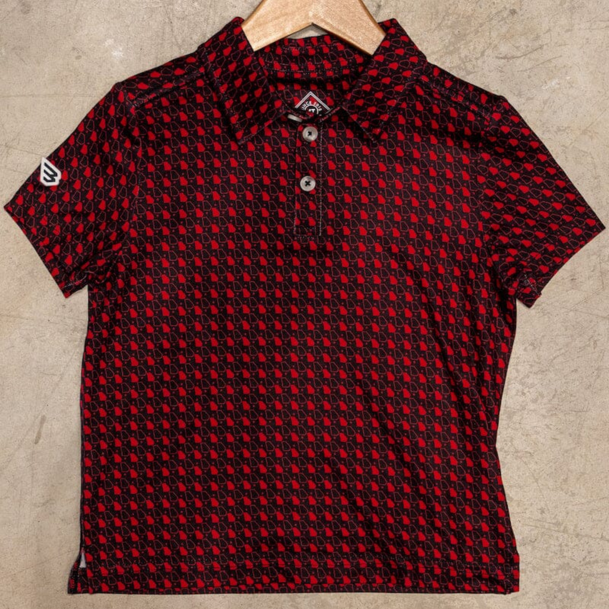 Youth Polo - Georgia - Black & Red