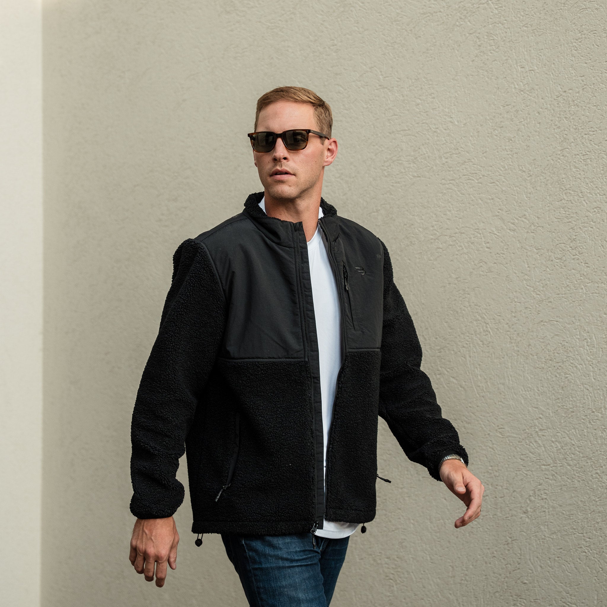 Sherpa - Full Zip Jacket - Black – BURLEBO