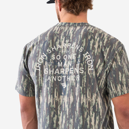 Vintage Washed Graphic Tee - Proverbs 27:17 - Midland Camo — image 5