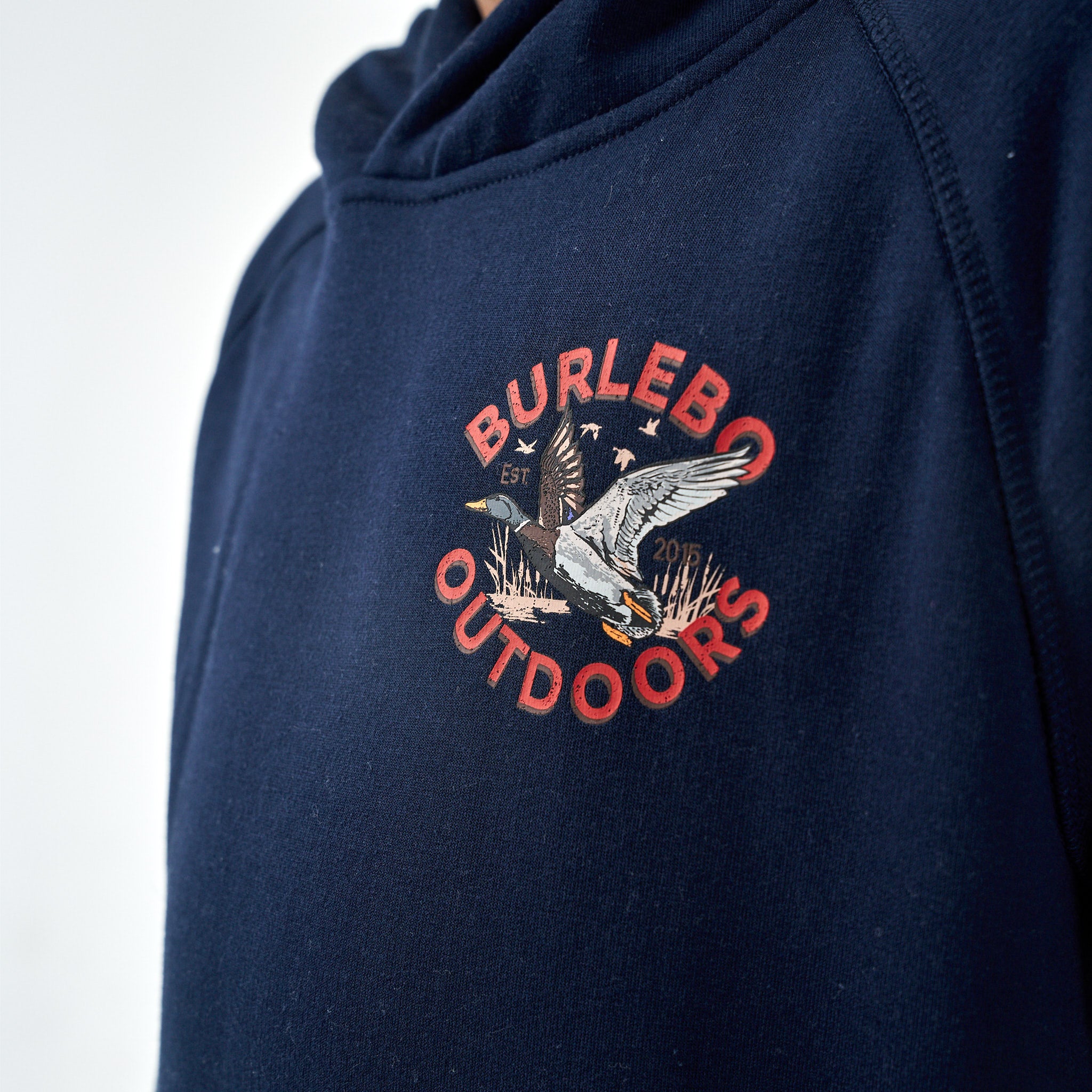 Youth Fleece Hoodie - Old School Duck Hunt - Navy – BURLEBO