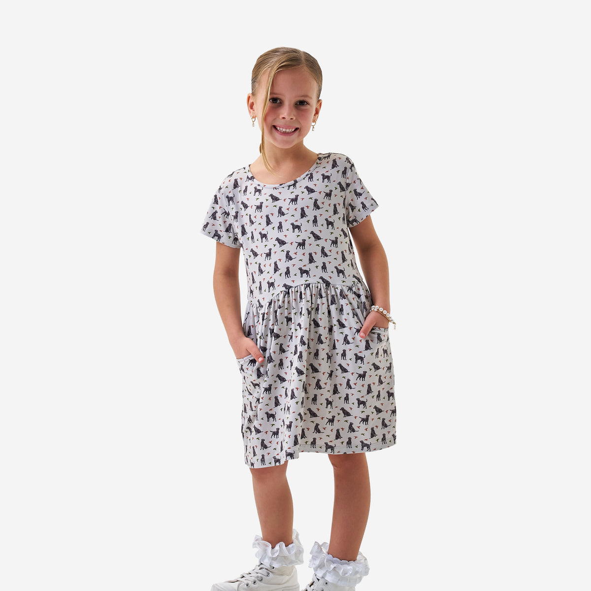 Youth Moxie Dress - Ducks and Dogs