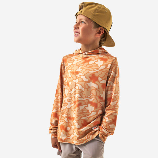 Youth Performance Hoodie - Orange Texas Camo