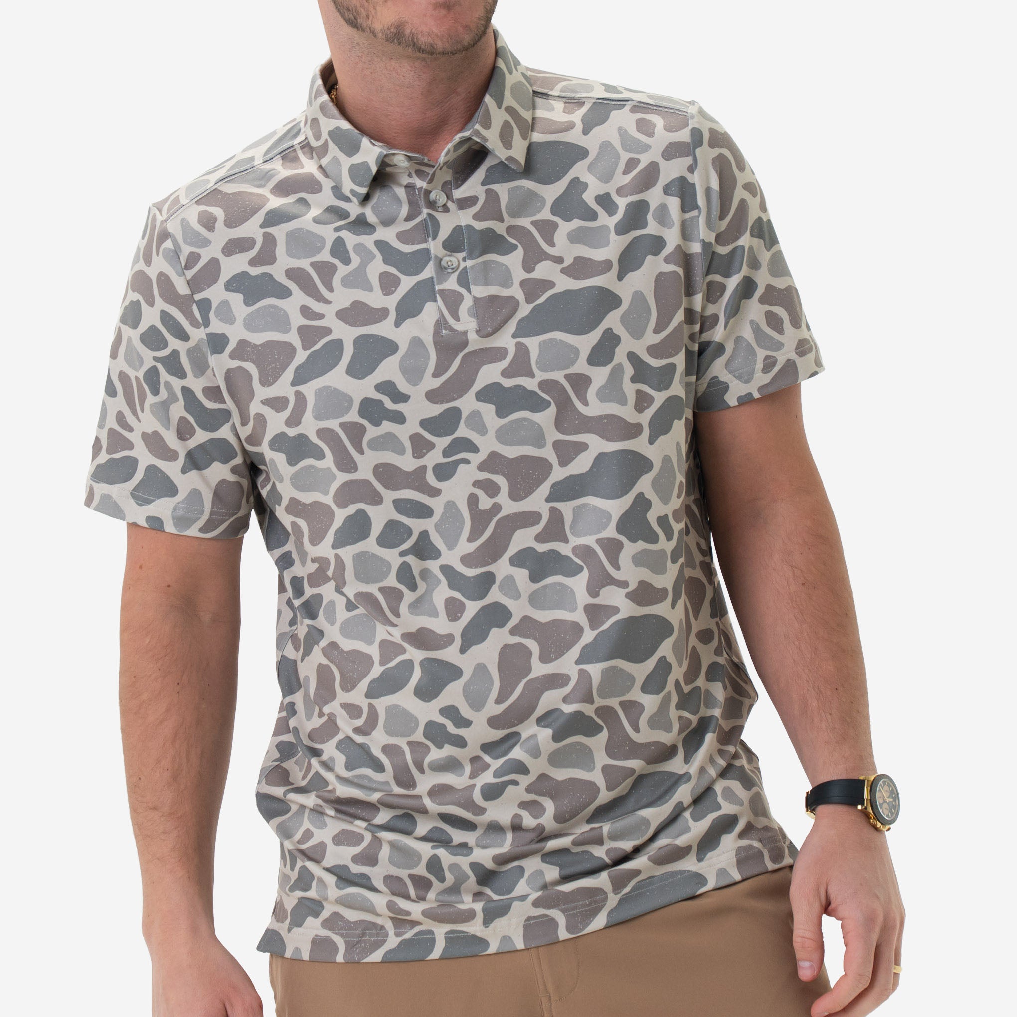 Classic Deer Camo Performance Polo | BURLEBO