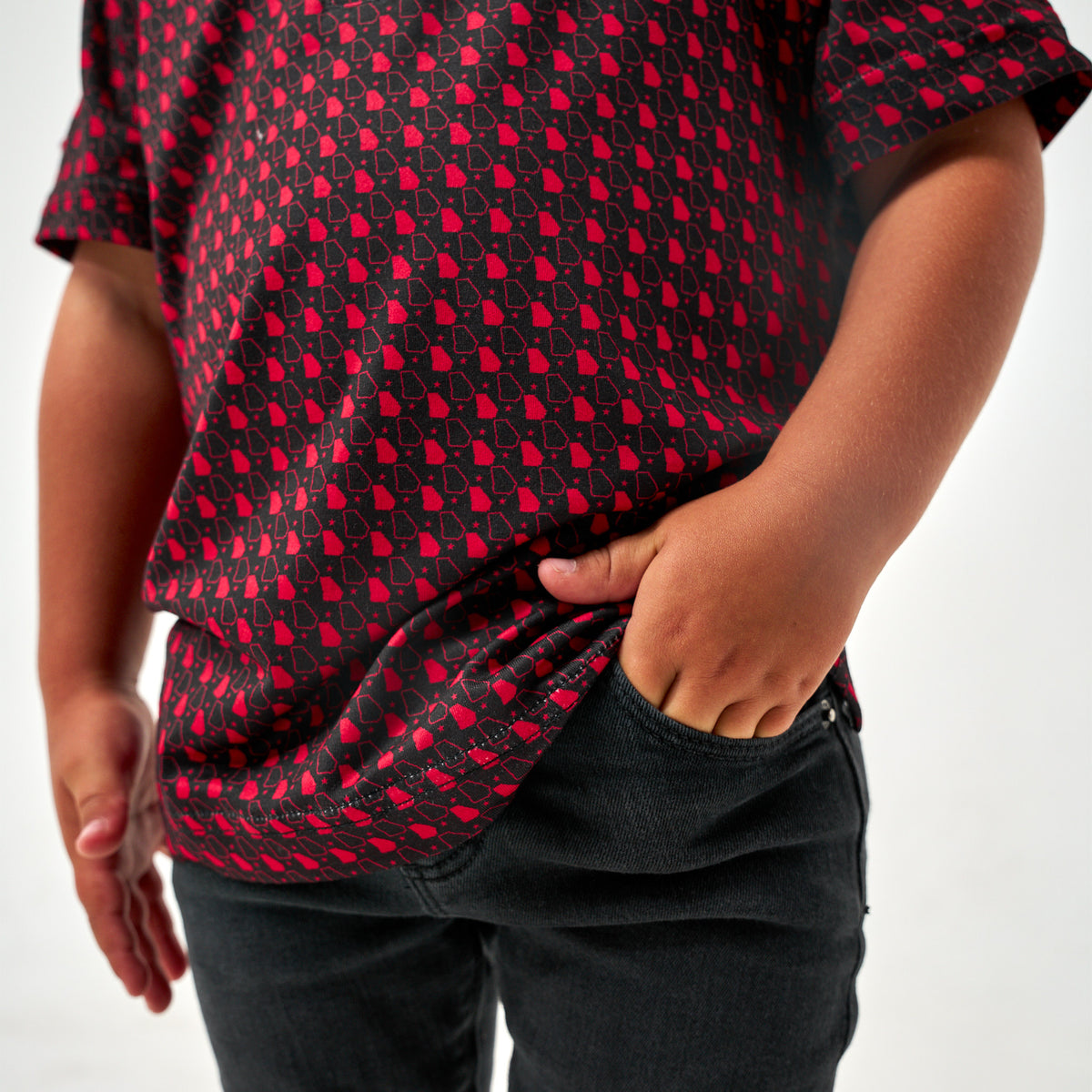 Youth Polo - Georgia - Black & Red