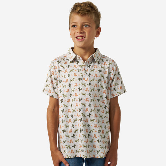 Youth Performance Polo - Mallard Duck Dog
