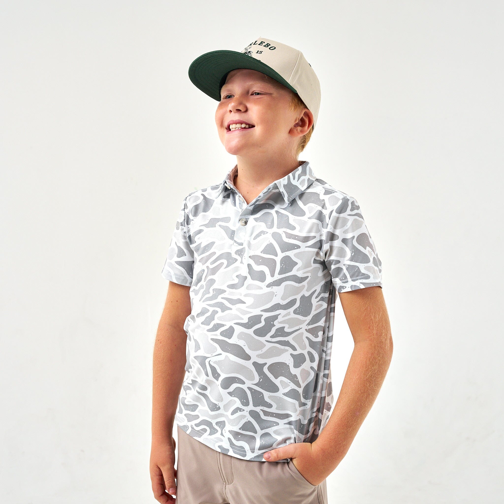 Youth Performance Polo - White Camo – BURLEBO