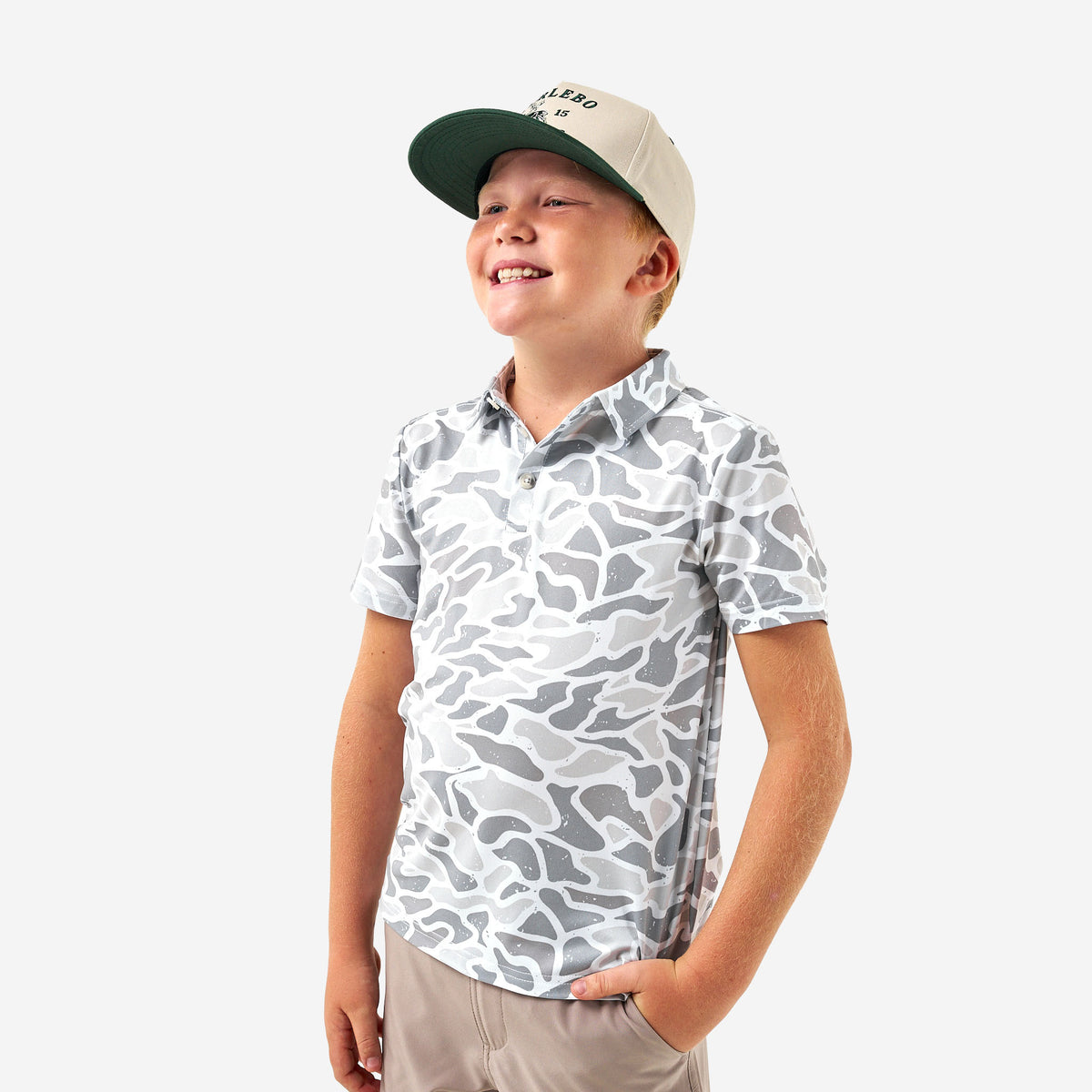 Youth Performance Polo - White Camo