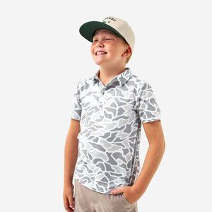 Youth Performance Polo - White Camo