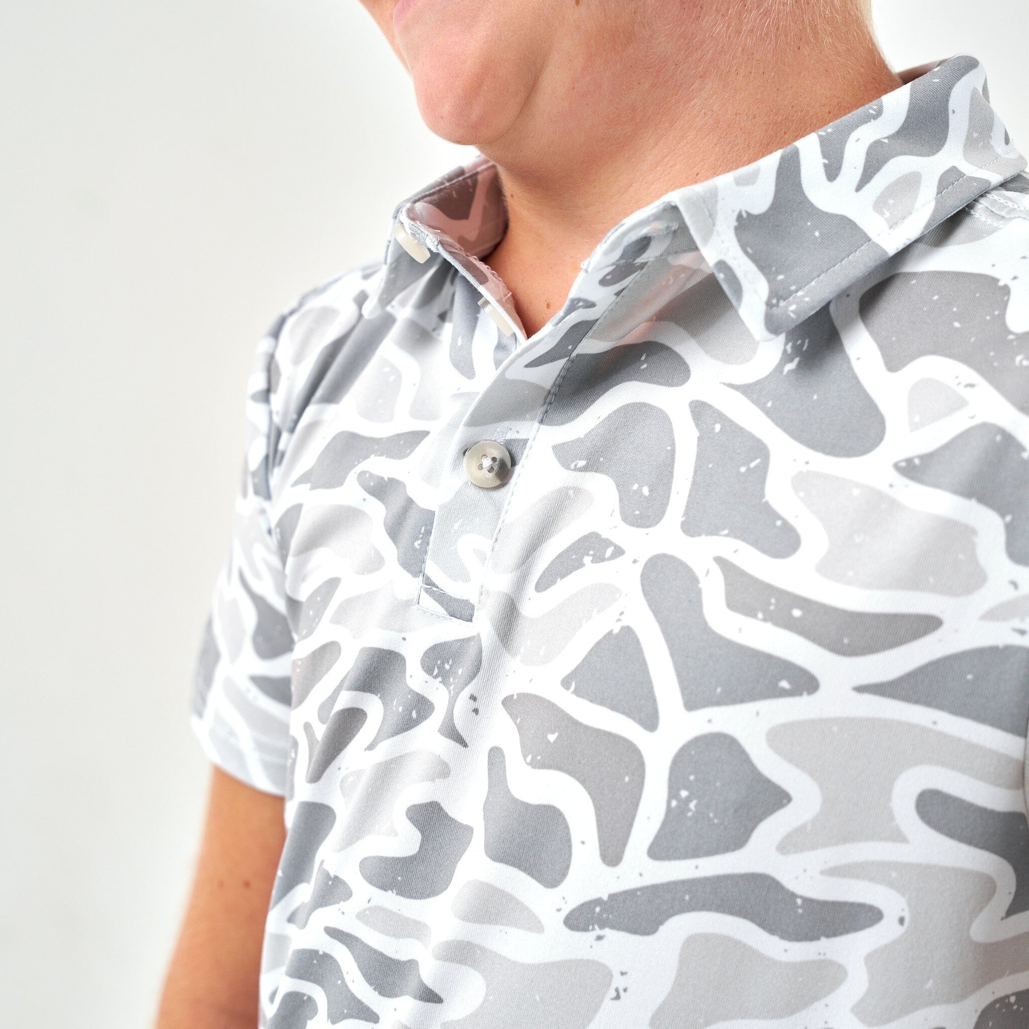 Youth Performance Polo - White Camo – BURLEBO