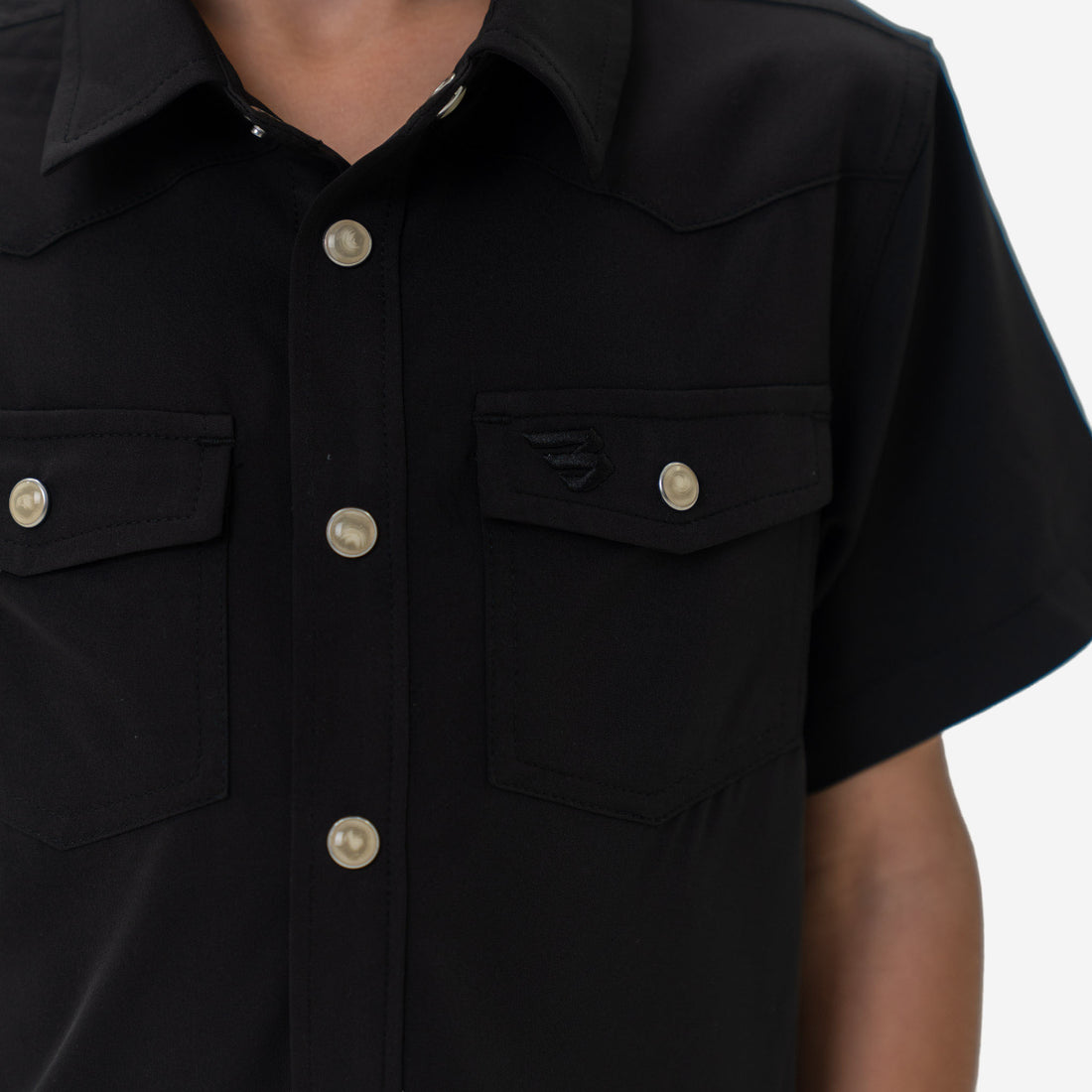 youth black dress shirt Performance Western Color:Charcoal Black Size-Small Mens Black and Gold Curved hemline