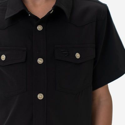 Youth Black Performance Western Shirt