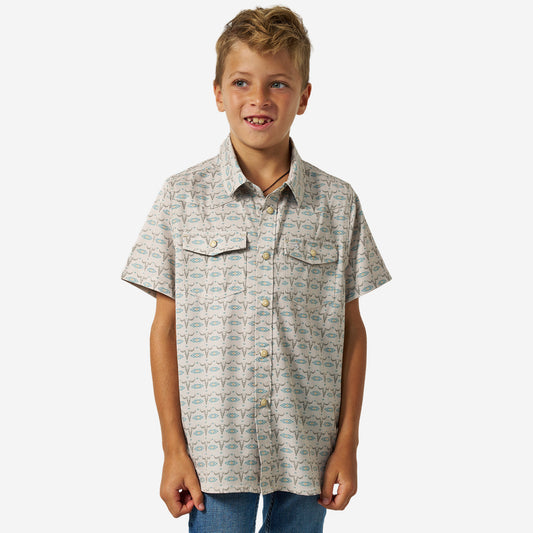Youth Performance Western Shirt - Skull Rancher
