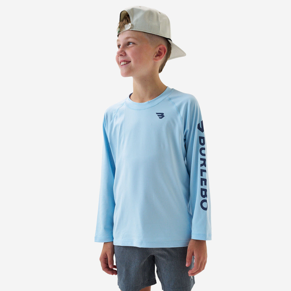 Youth Rash Guard - Baby Blue and Navy