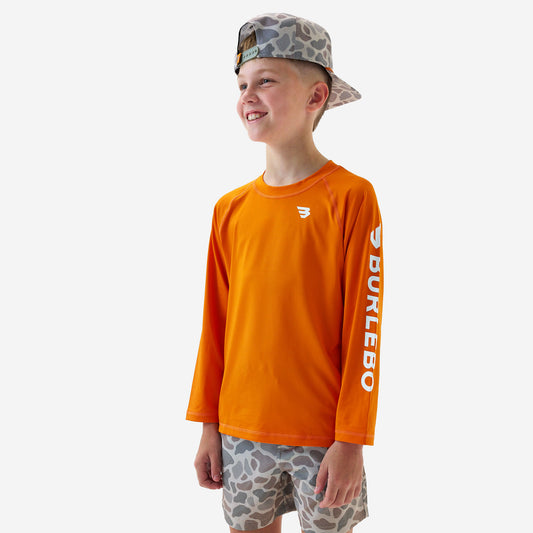 Youth Rash Guard - Orange and White