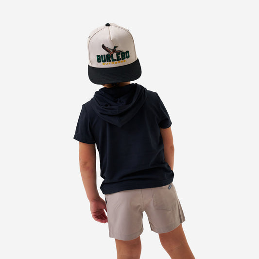 Youth Short Sleeve Performance Hoodie - Black