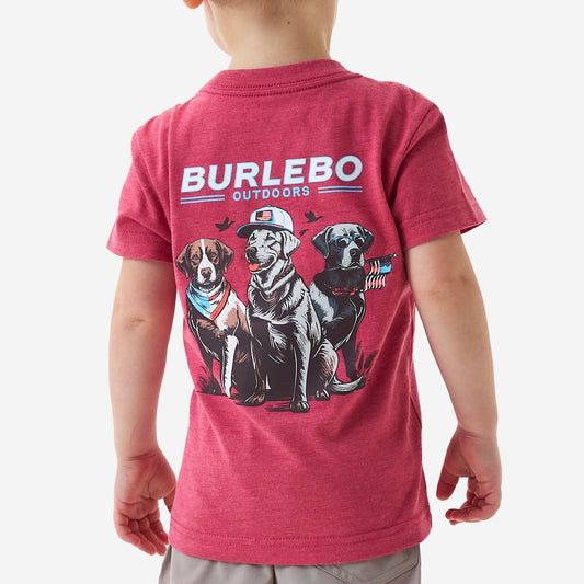 Youth Short Sleeve Tee - American Dogs - Heather Crimson