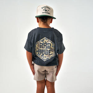 Youth Short Sleeve Tee - Rad Dude Deer Camo - Heather Black