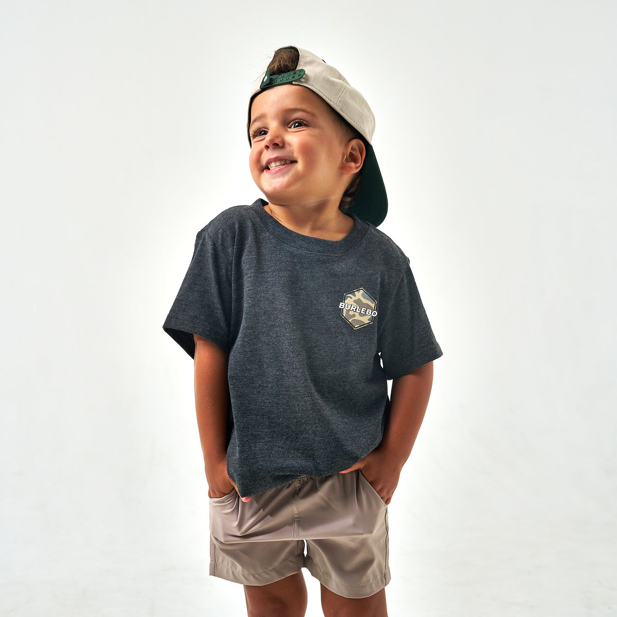 Youth - Short Sleeve Tee - Rad Dude Deer Camo - Heather Black