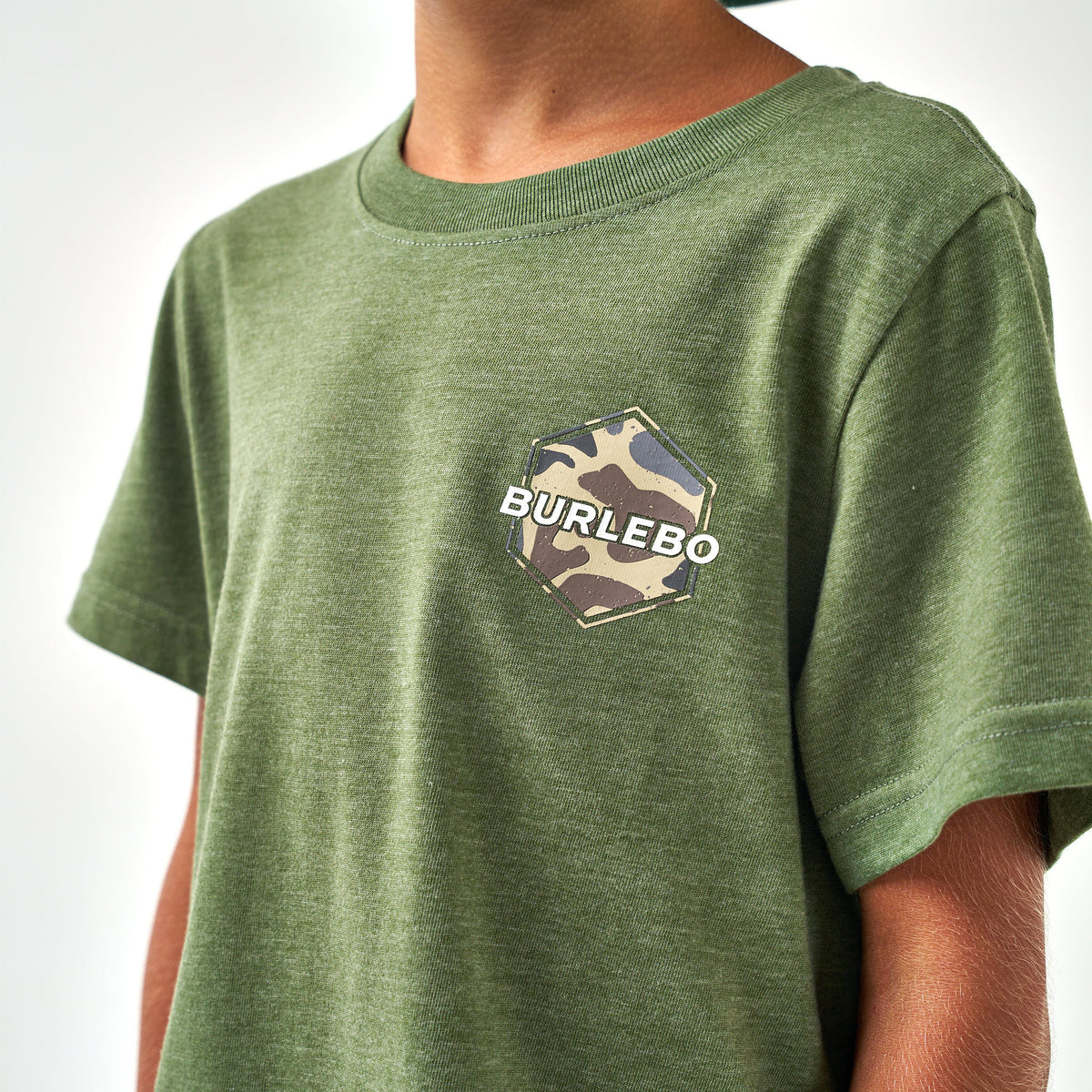 Youth - Short Sleeve Tee - Rad Dude Deer Camo - Heather Olive