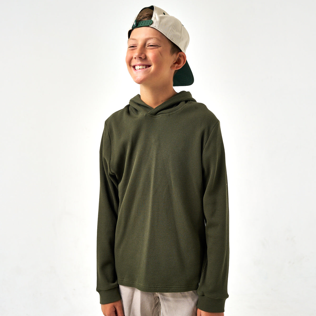 Youth - Thermal Hoodie - Mallard Green