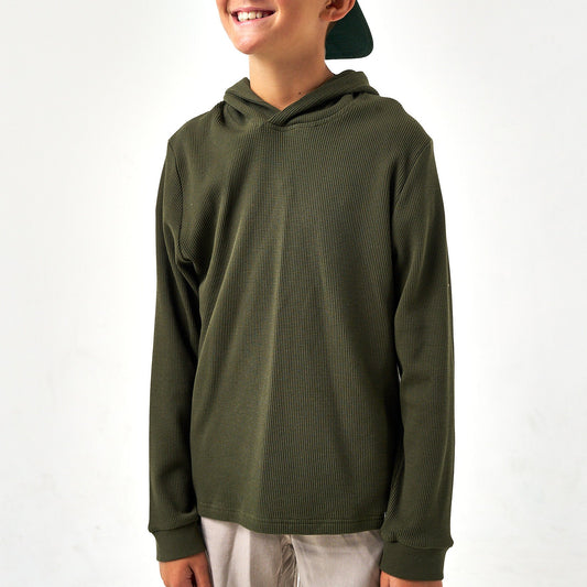 Youth Thermal Hoodie - Mallard Green