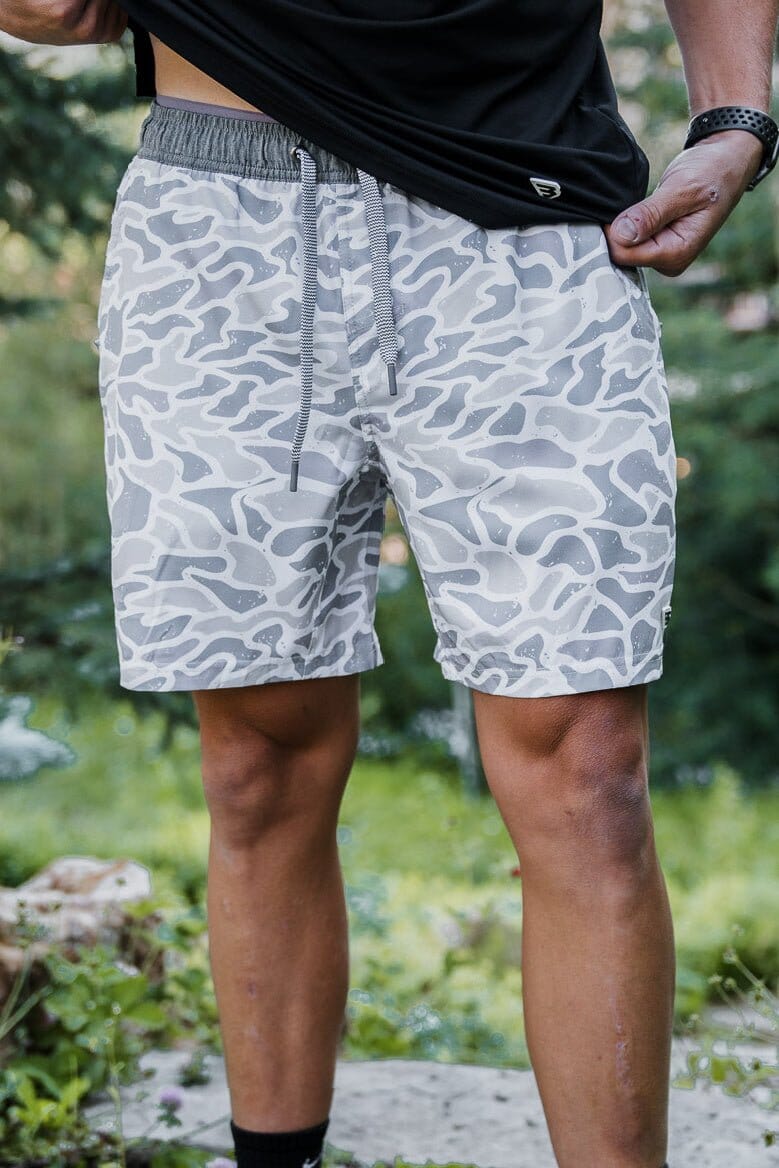 Athletic Short White Camo Grey Liner BURLEBO