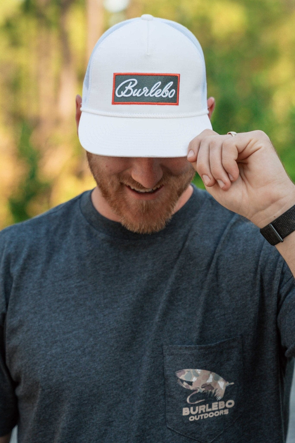 Cap - BURLEBO Grey Patch - White