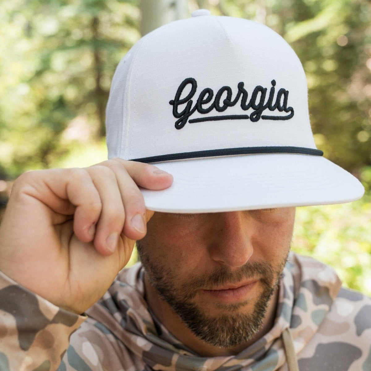 Cap - Georgia Script - White - BURLEBO