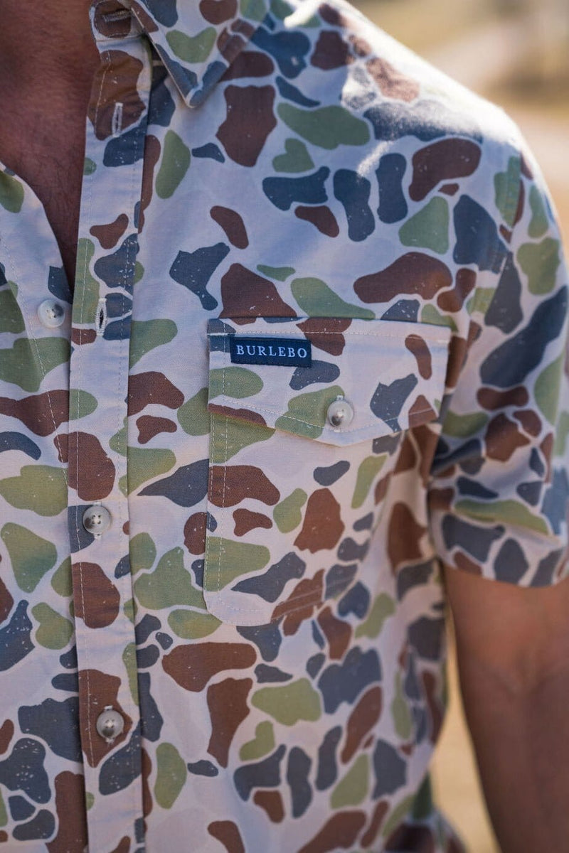 Cotton Twill Button Up - Driftwood Camo - BURLEBO