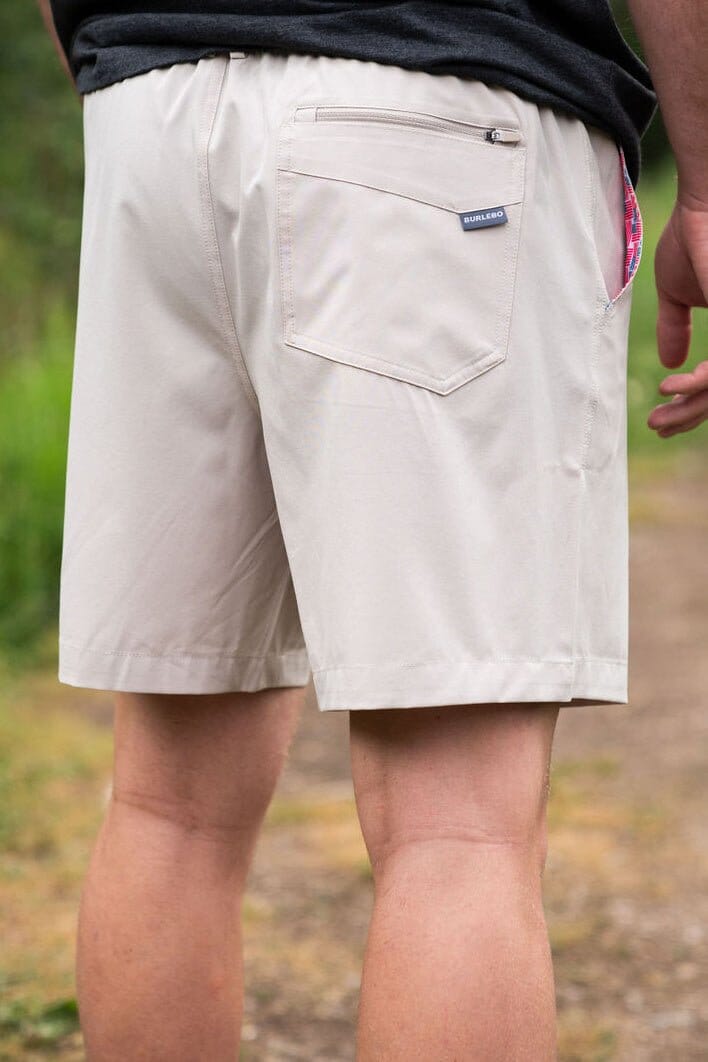 Everyday Short Light Khaki American Flag Pocket BURLEBO