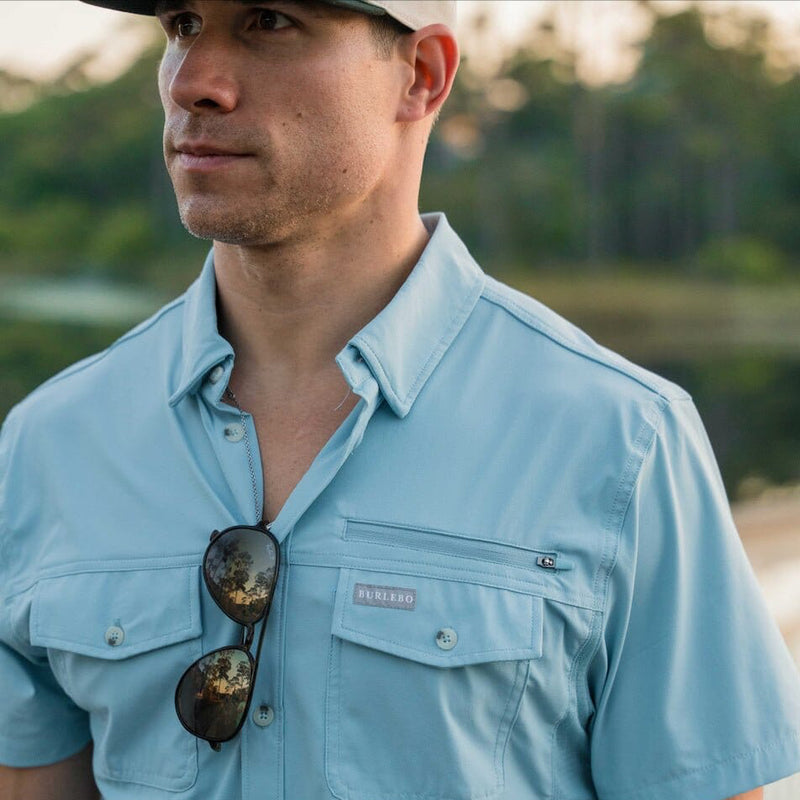 Performance Fishing Shirt - Dusty Blue - BURLEBO