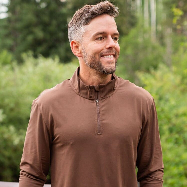 Performance Quarter Zip - Heather Brown - BURLEBO