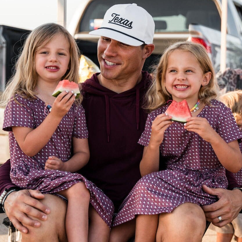 Youth Girls Dress - Texas - Maroon and Grey - BURLEBO