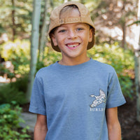 Youth Tee - Dogs on Boat - SS - Dark Heather Grey