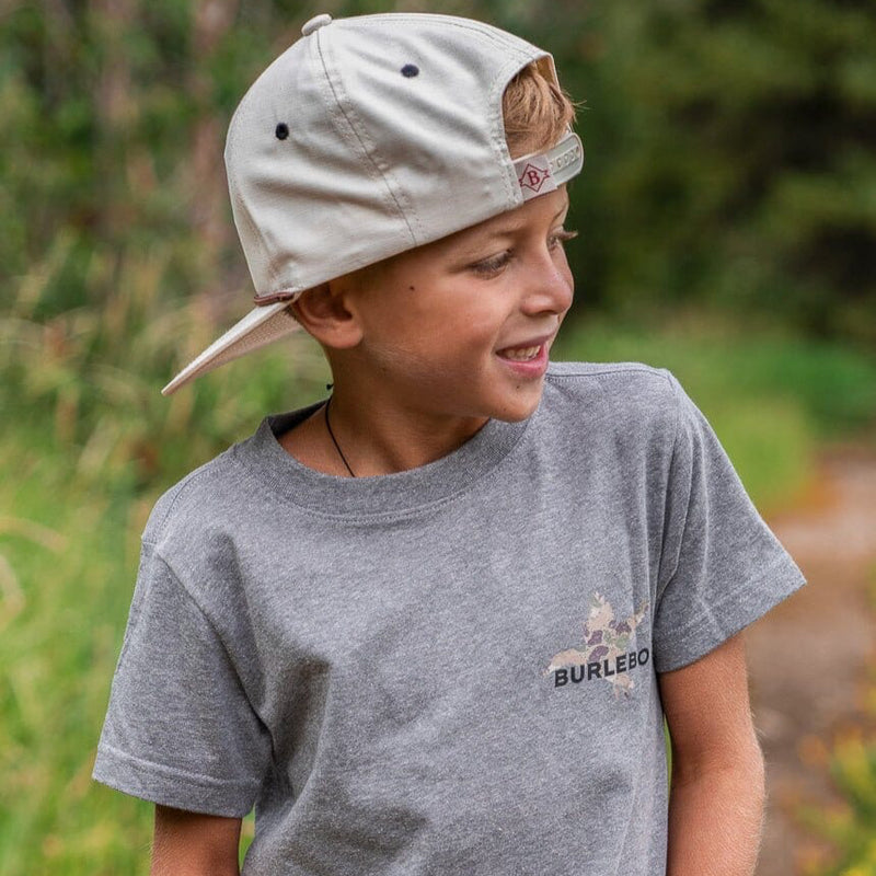 Youth Tee - Pintail Diving Duck - SS - Dark Heather Grey - BURLEBO