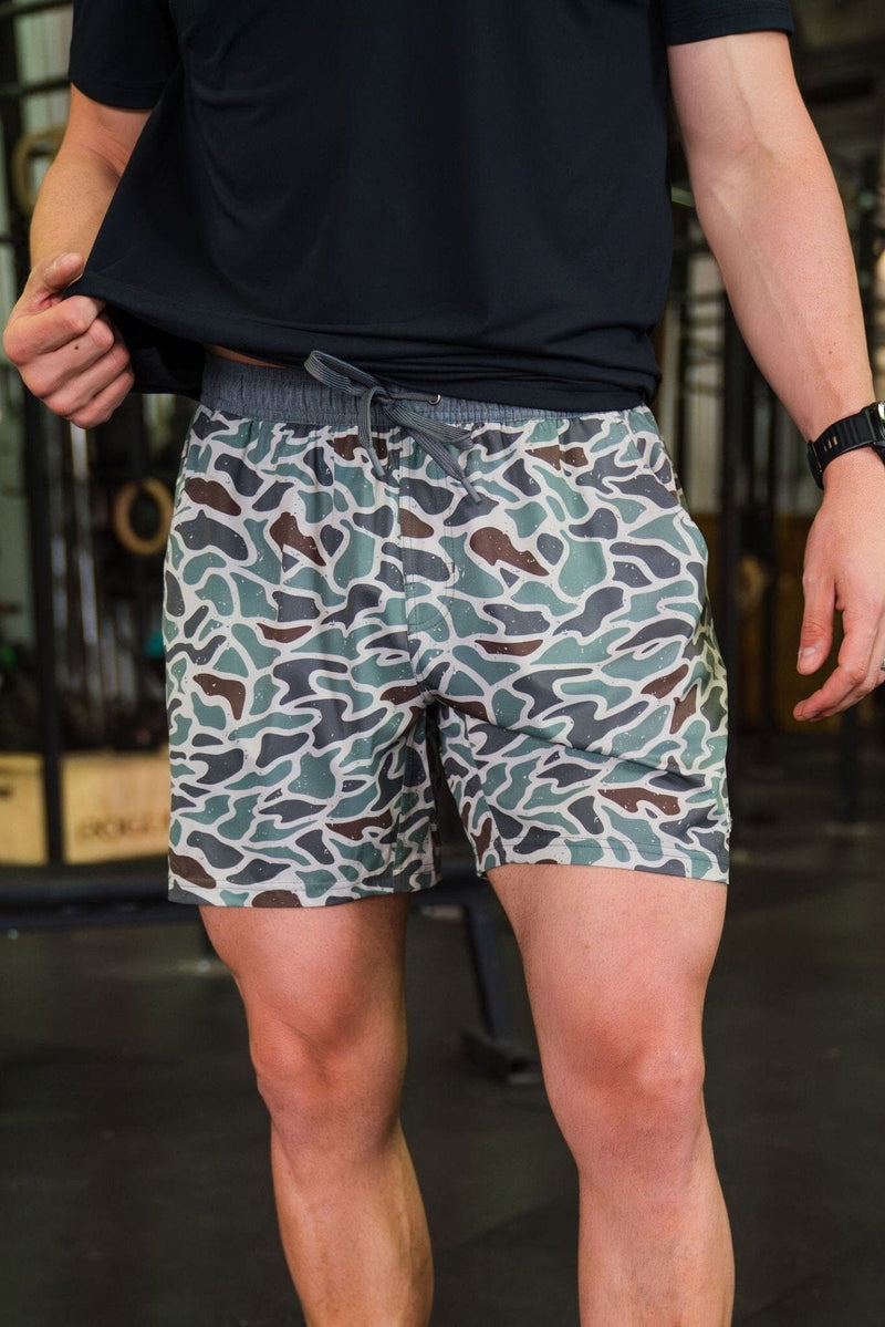 Athletic Short Retro Duck Camo Grey Liner BURLEBO