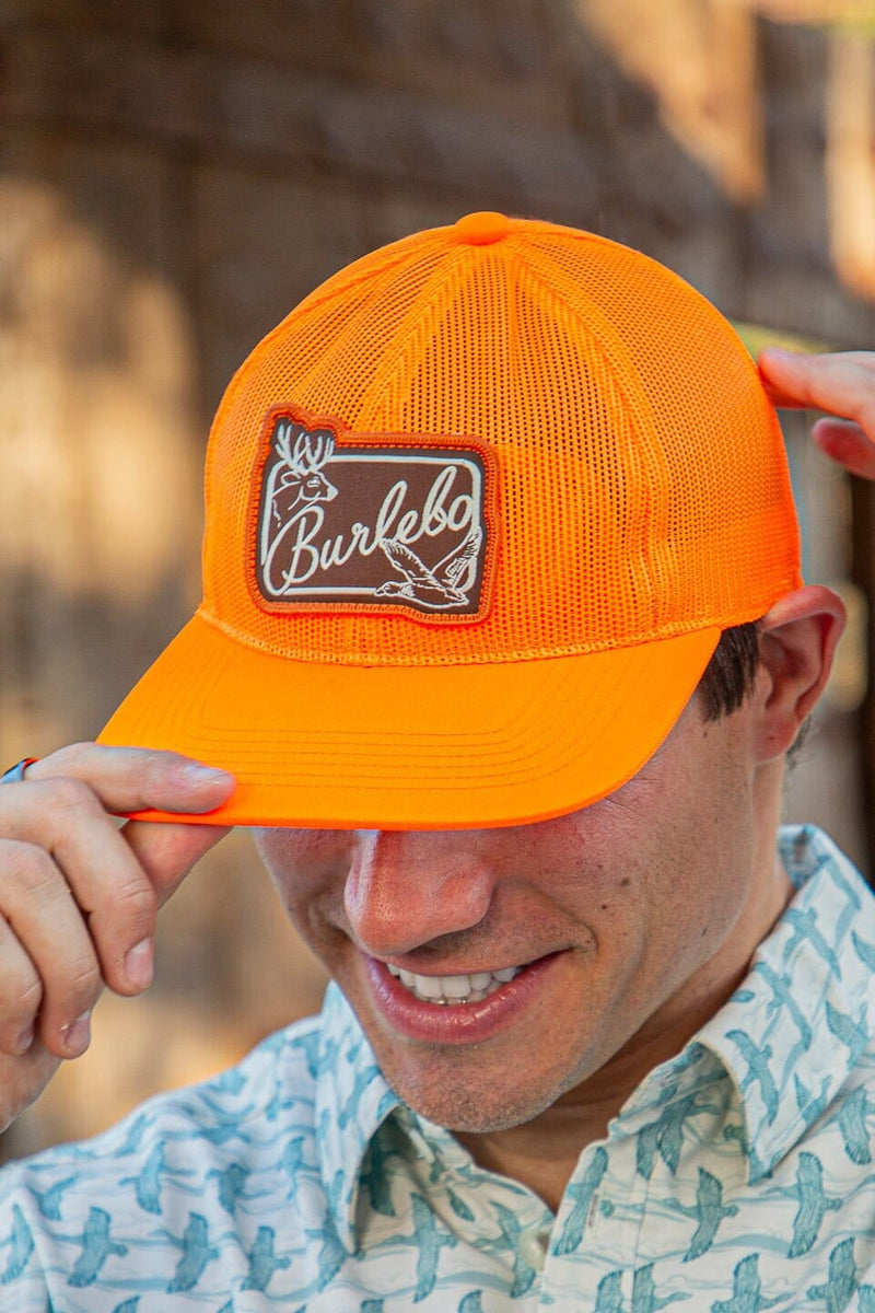 Cap - Patch Logo - Blaze Orange Mesh – BURLEBO