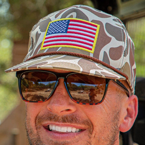Cap - Classic Camo American Flag - BURLEBO