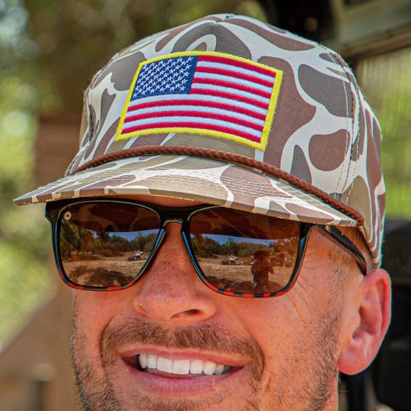 Cap - Classic Camo American Flag - BURLEBO