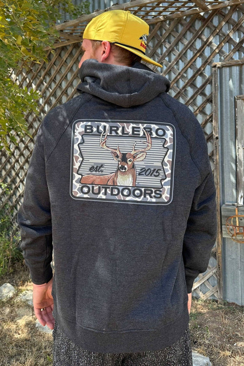 Fleece Hoodie - Camo Buck Patch - BURLEBO