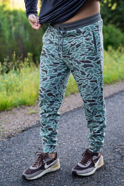 Fleece Joggers - Retro Duck Camo - BURLEBO