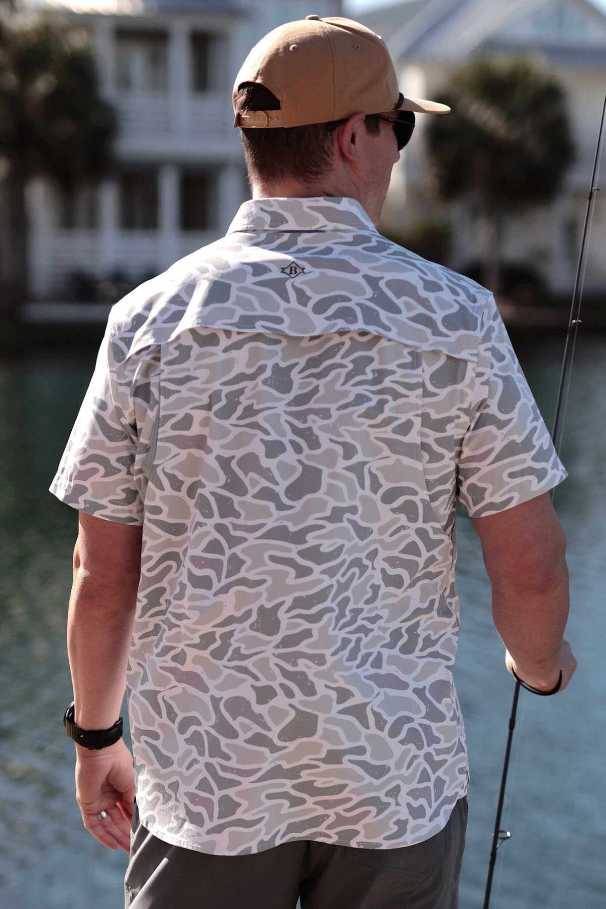 Performance Fishing Shirt - White Camo - BURLEBO