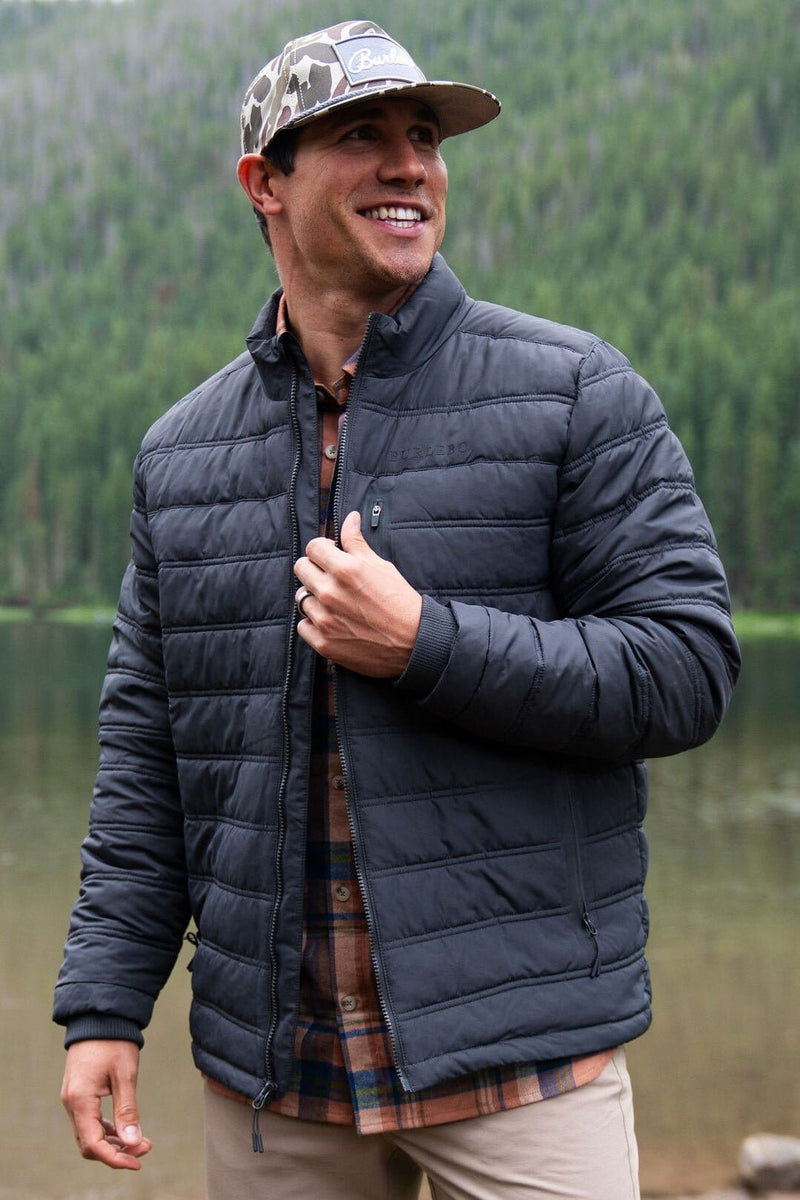 Puffer Jacket - Gun Metal Grey - BURLEBO