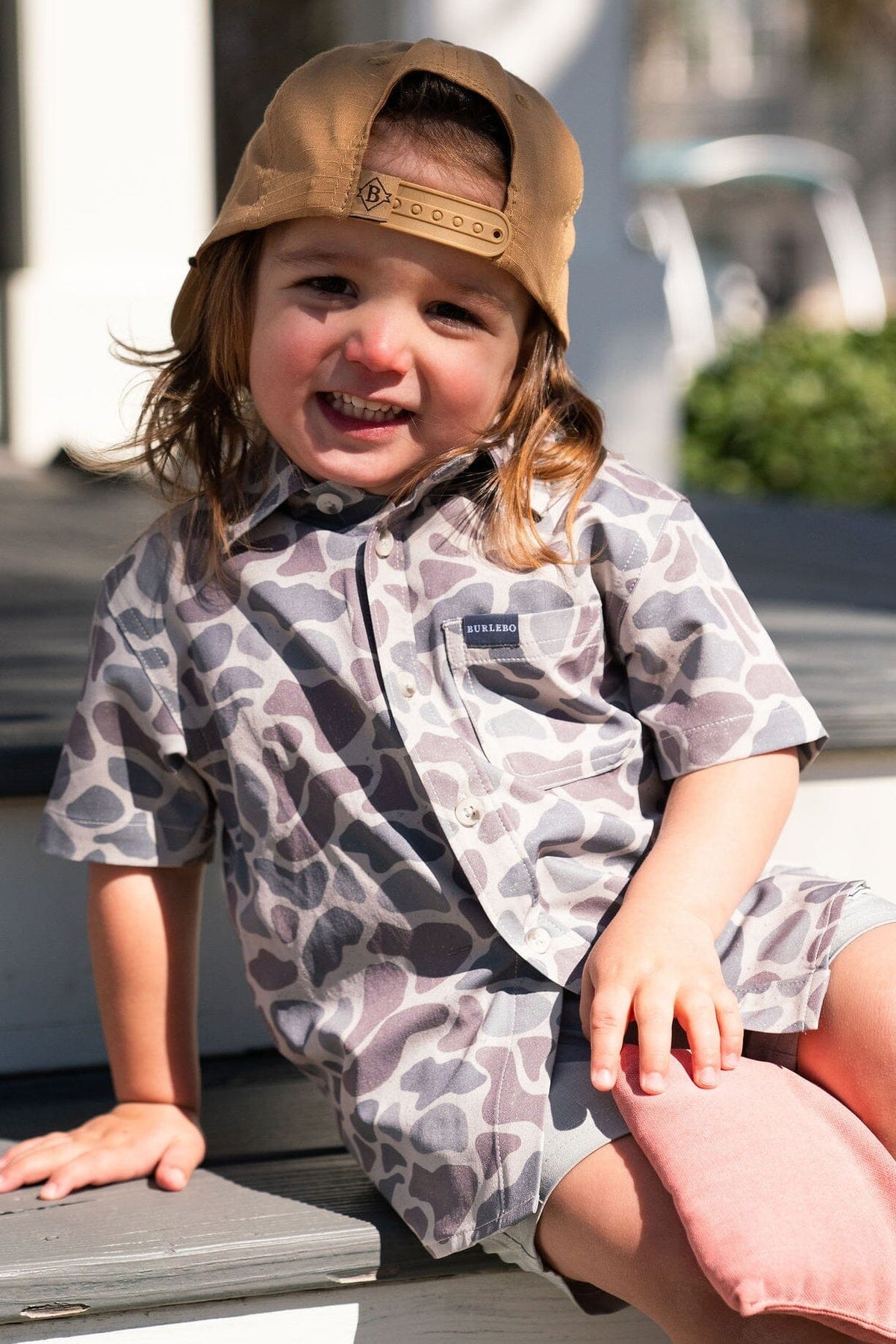 Youth Performance Button Up - Classic Deer Camo - BURLEBO