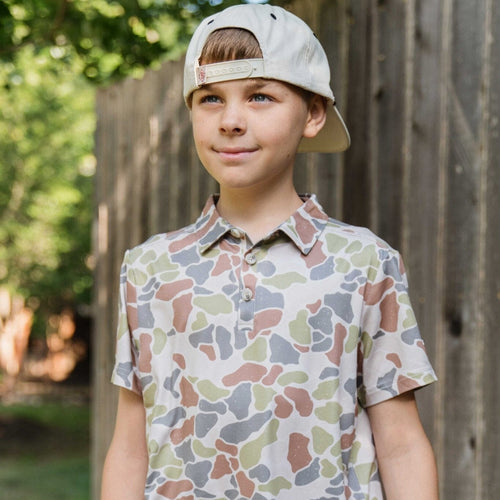 Youth Polo - Driftwood Camo - BURLEBO