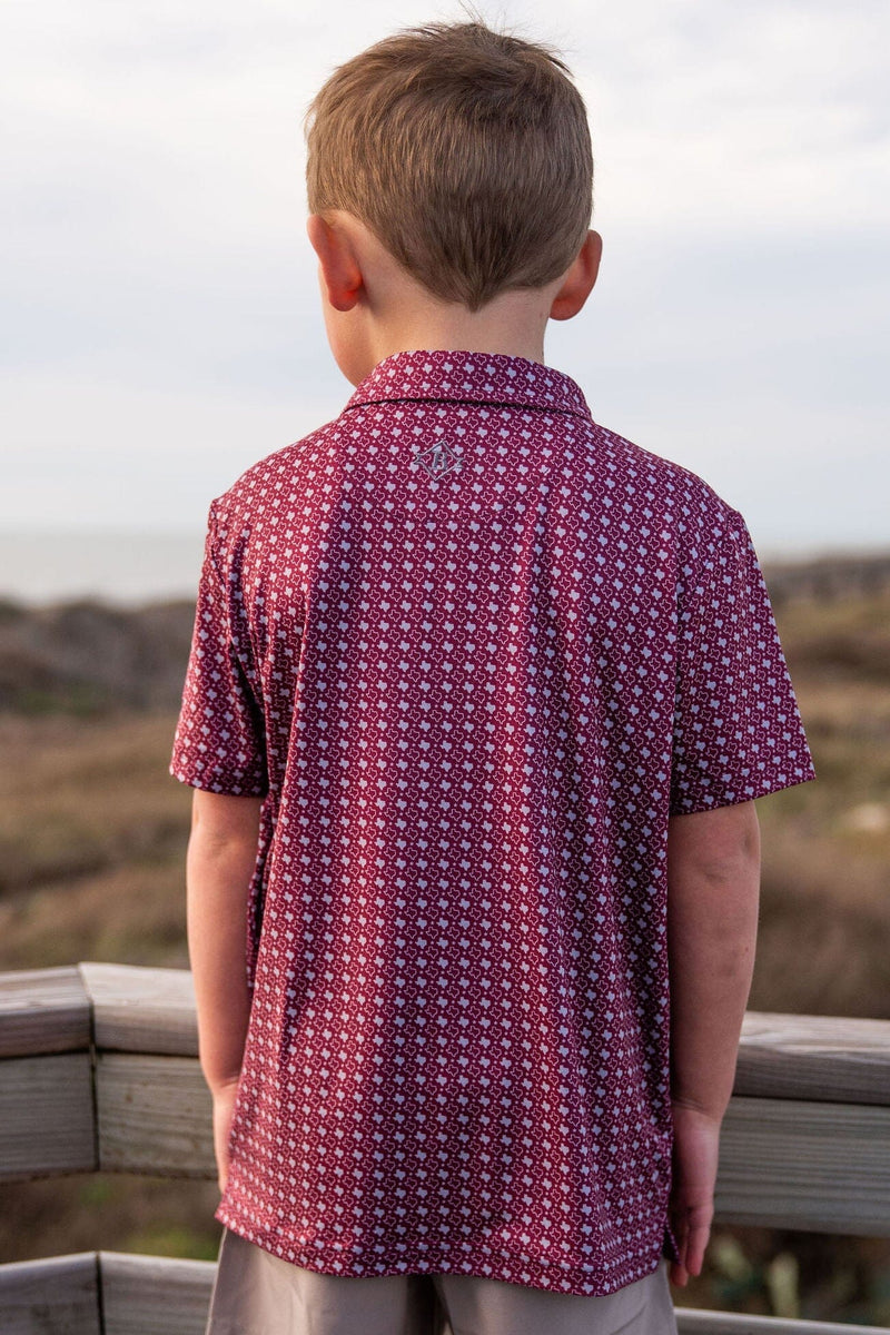 Youth Texas Maroon Performance Polo