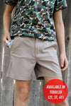 Youth Shorts - Cobblestone - Great Outdoors Pocket - BURLEBO
